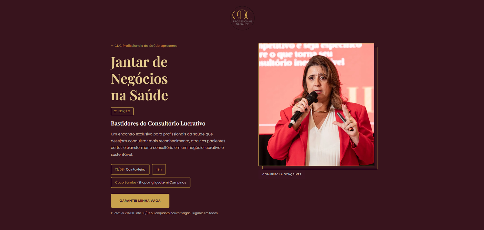 Preview do site CDC Campinas - Priscila Gonçalves