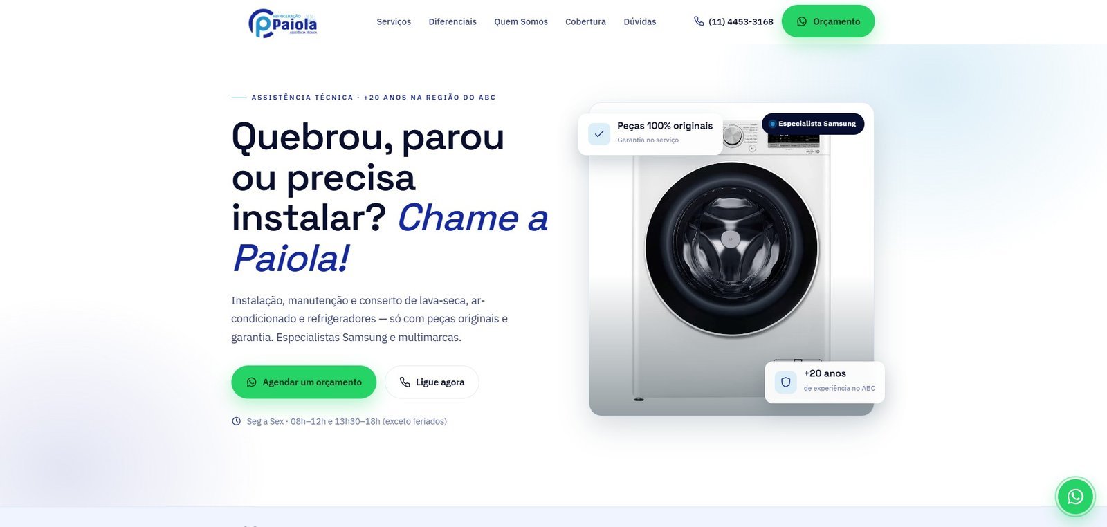 Preview do site Refrigeração Paiola