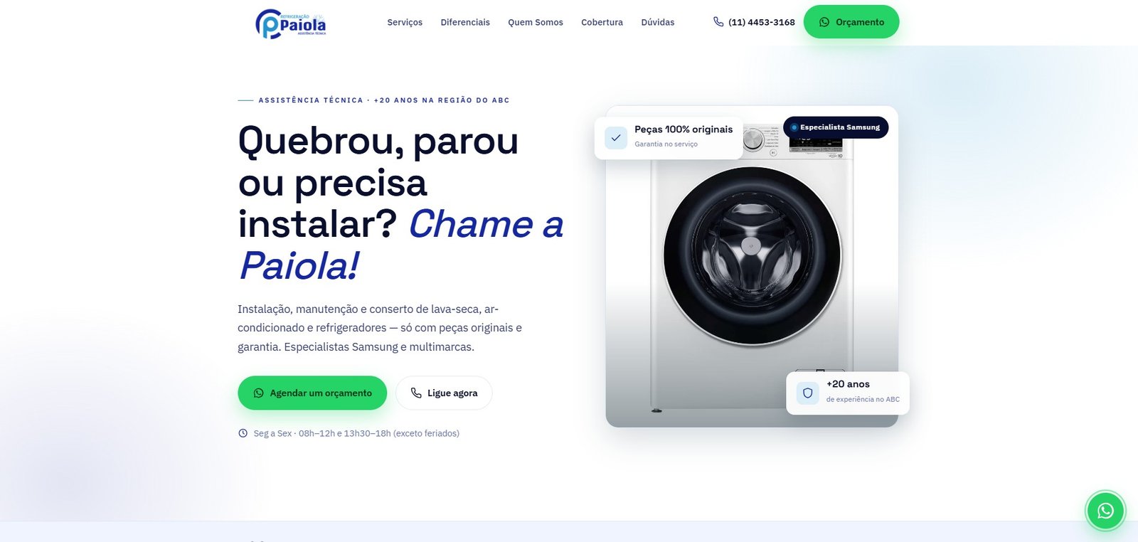 Preview do site Refrigeração Paiola